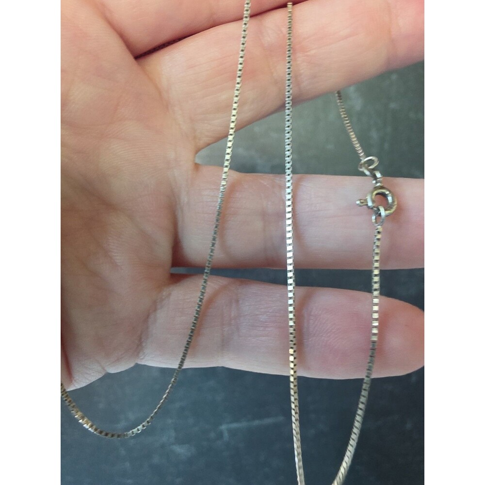 Milor Italian 925 Sterling Silver Box Chain Necklace Vintage READ Description